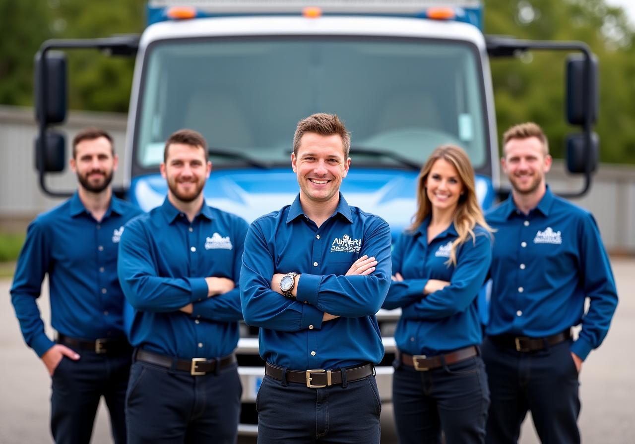 Das professionelle Team von AlpenHawk Recovery vor einem Einsatzfahrzeug